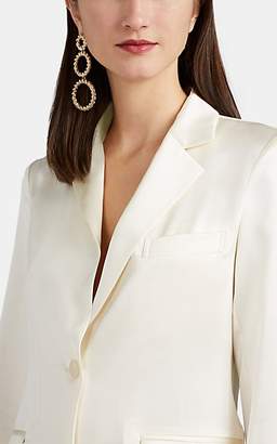 Nili Lotan Women's Sophia Silk Charmeuse One-Button Blazer - Ivory