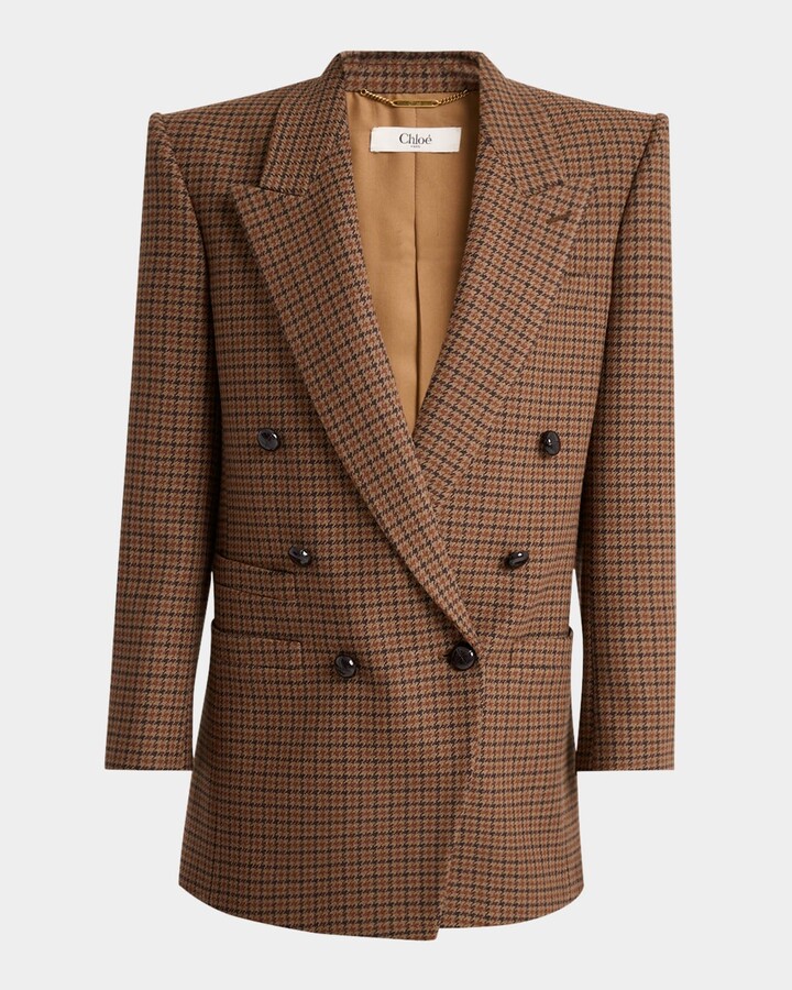 Chloé Herringbone Double-Breasted Jacket