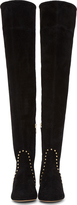 Thumbnail for your product : Charlotte Olympia Black Suede Thigh-High Andie Boots