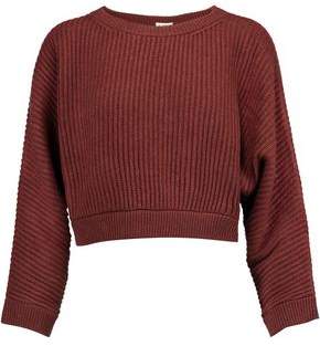 Brunello Cucinelli Cropped Metallic Ribbed-Knit Cashmere-Blend Sweater