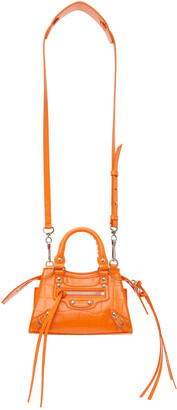 Balenciaga Orange Croc Nano Neo Classic Top Handle Bag - ShopStyle