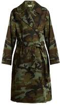 Thumbnail for your product : Nili Lotan Farrow Camouflage-print Cotton-blend Trench Coat - Womens - Khaki