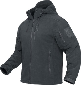 TACVASEN Men's Tactical Hoodies Windproof Military Fleece Jacket with Zip  Pockets Grey - ShopStyle