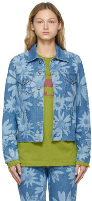 Marc Jacobs Heaven Blue Denim Laser Floral Jacket