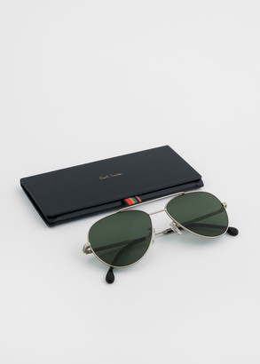 Paul Smith Matte Silver And Black Ink 'Angus' Sunglasses