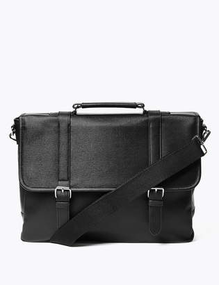 Marks and Spencer Black Saffiano Buckle Briefcase