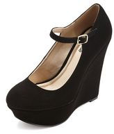 Thumbnail for your product : Charlotte Russe Mary Jane Platform Wedge Pumps