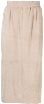 Incentive! Cashmere High-Waisted Side-Slit Midi Skirt