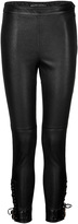 Thumbnail for your product : Ralph Lauren Black Label Stretch Leather Leggings with Laced Ankle