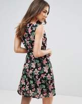 Thumbnail for your product : QED London Printed Wrap Front Skater Dress