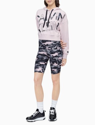 calvin klein cropped hoodie and shorts