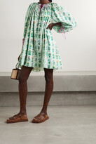 Thumbnail for your product : Rhode Resort Sadie Floral-print Cotton-voile Dress - Green