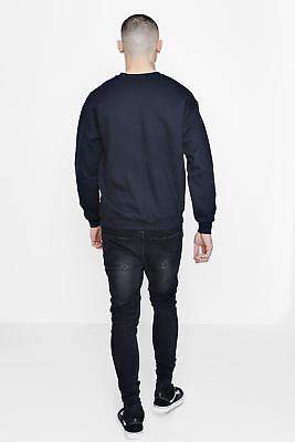 boohoo NEW Mens MAN Stripe Sweater in Black size L