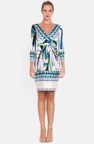 Thumbnail for your product : Olian Print Jersey Faux Wrap Maternity Dress