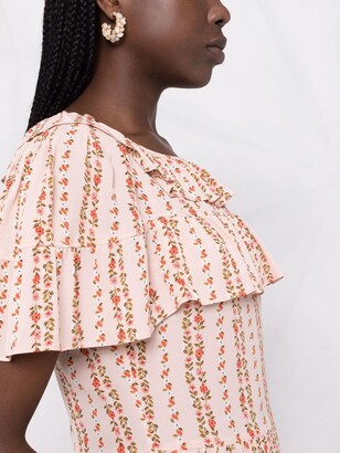 See by Chloe Floral-Print Cape-Like Mini Dress