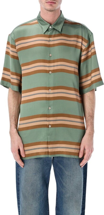 Dries Van Noten Cassidye Stripe Short-Sleeve Shirt