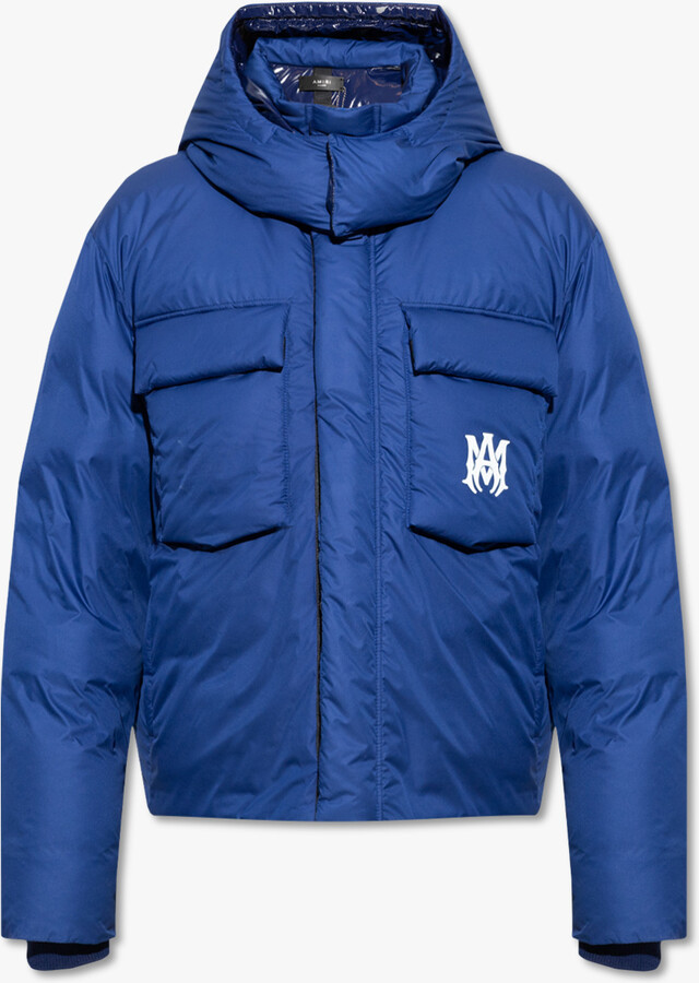 Amiri Down Jacket With Logo - Blue - ShopStyle