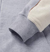 Thumbnail for your product : Brunello Cucinelli Stretch-Cotton Corduroy And Melange Fleece-Back Jersey Zip-Up Sweatshirt