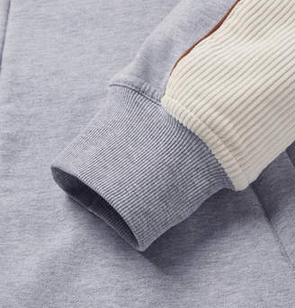 Brunello Cucinelli Stretch-Cotton Corduroy And Melange Fleece-Back Jersey Zip-Up Sweatshirt