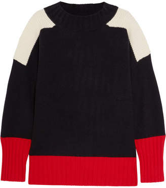 Chinti and Parker Patchwork Cashmere Sweater - Navy