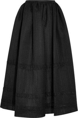 Emilia Wickstead Maribel Embroidered Cotton-Blend Organza Midi Skirt