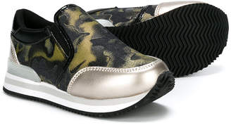 Diesel Kids camouflage print slip-on sneakers