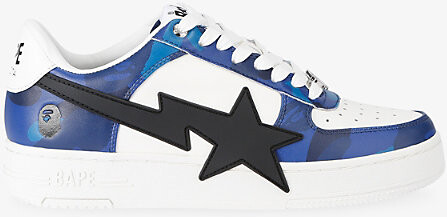 A Bathing Ape Mens Blue Bape Sta Os #1 M1 Leather Trainers Eur 43 / 9 Uk Men