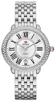 Thumbnail for your product : Michele Serein Diamond, Mother-Of-Pearl & Stainless Steel Bracelet Watch