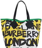Thumbnail for your product : Burberry multicoloured The Giant Tote in Graffiti Print Cotton