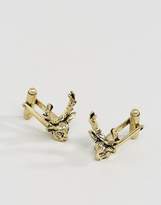 Thumbnail for your product : ASOS Cufflinks In Burnished Gold With Stag Design