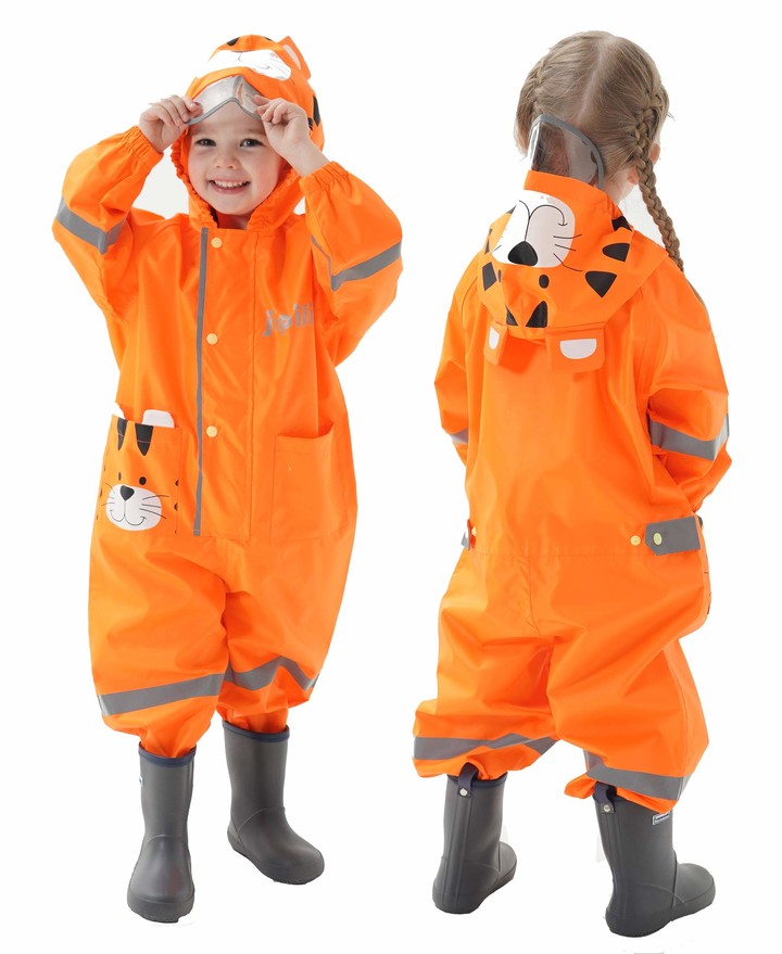JinBei Girls Puddle Suit for Kids Waterproof Suit All in One Raincoat
