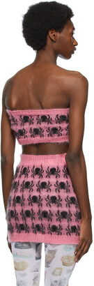 Ashley Williams SSENSE Exclusive Pink & Black Mohair Spider Miniskirt