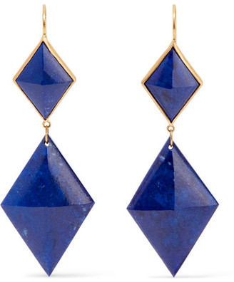 Marie Helene De Taillac 22-karat Gold Lapis Lazuli Earrings - Bright blue