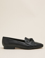 Thumbnail for your product : Marks and Spencer Leather Bow Flat Square Toe Loafers