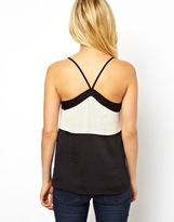 Thumbnail for your product : ASOS Cami with Color Block Mesh Panels