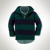 Thumbnail for your product : Striped Cotton Half-Zip