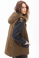 Thumbnail for your product : Forever 21 Forever21 Faux Leather & Canvas Coat