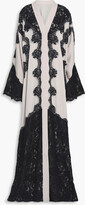 Thumbnail for your product : Dolce & Gabbana Lace-appliqued Silk-blend Crepe Gown