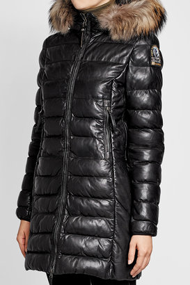 Parajumpers Quilted Down Coat with Fur-Trimmed Hood