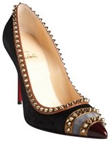 Thumbnail for your product : Christian Louboutin black calf hair spiked 'Malabar Hill 100' pumps