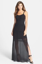 Thumbnail for your product : Nicole Miller Embroidered Lace Trim Maxi Dress