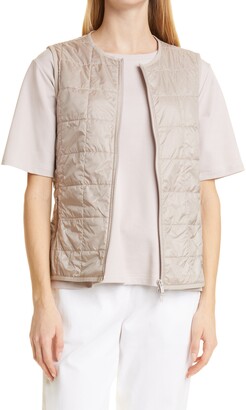 collarless quilted vest