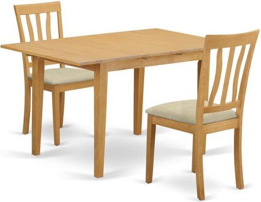 East West Furniture 3 Pc Dining room set - small Dining Table and 2 Kitchen chair