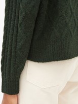 Thumbnail for your product : See by Chloe Aran-knit V-neck Sweater - Dark Green