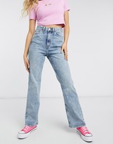 Thumbnail for your product : Monki Kaori organic cotton flared jeans in vintage blue