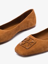 Thumbnail for your product : Tory Burch Brown Suede Ballet Pumps