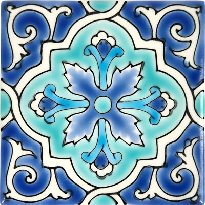 Casablanca Market Mediterranean 4'' X 4'' Sintra Hand Painted Ceramic Decorative Accent Tile