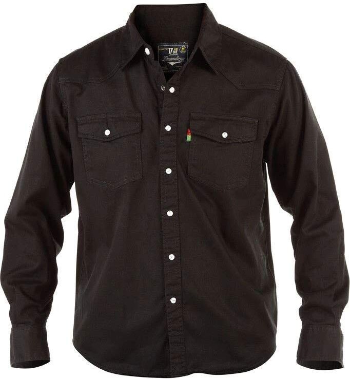 Duke London Mens Black Denim Shirt (4XL) ShopStyle