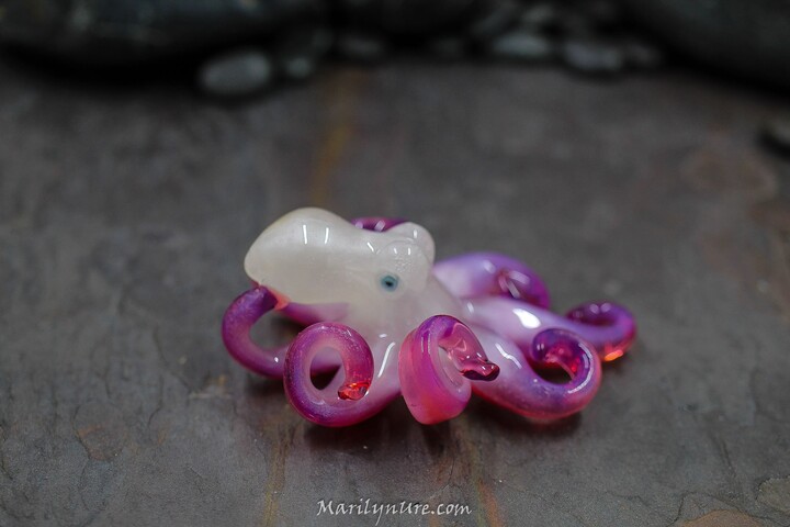 Etsy Pink Tipped Ice Kraken Boro Glass Octopus Necklace - Wearable Art