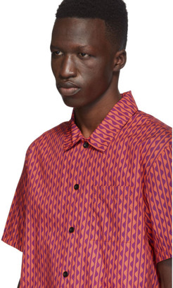 Solid and Striped Red and Purple Squiggle The Cabana Shirt